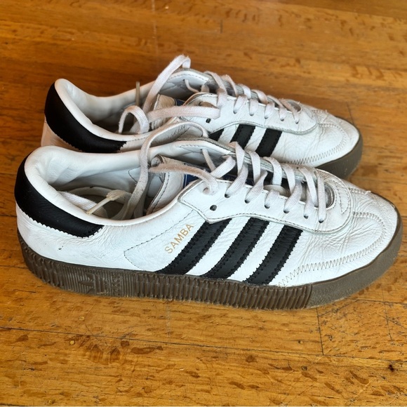 Adidas Women's Samba White and Black Sneakers - Picture 6 of 15